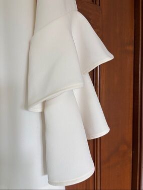 J Crew Top Beige Size 4 Tall Bell Sleeves Crepe